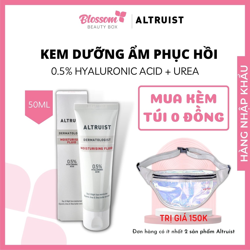 Kem dưỡng ẩm ALTRUIST moisturising fluid 0.5% HYALURONIC ACID phục hồi toàn diện 50ml