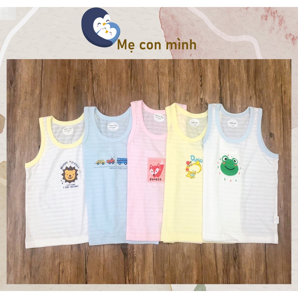 Áo ba lỗ cotton giấy bé trai, bé gái