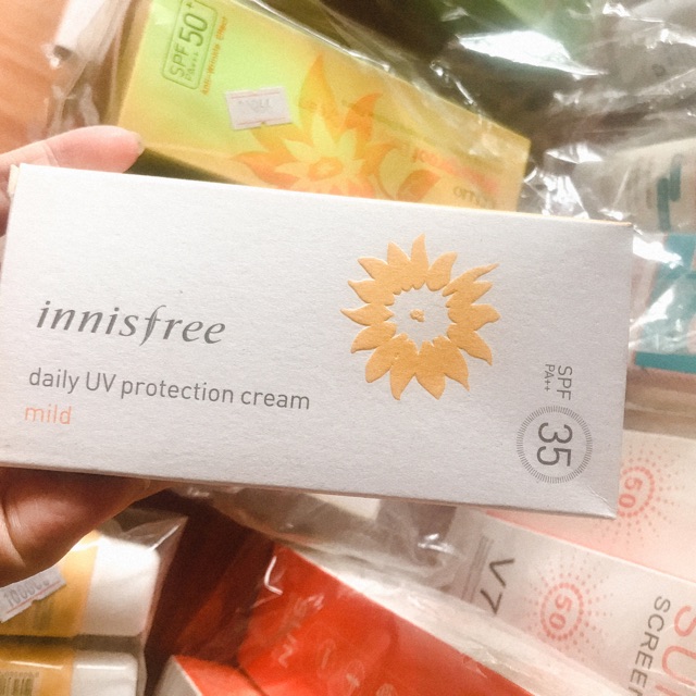 Kem chống nắng innisfree Mild không nhờn rít cho da khô, nhạy cảm,  k căng rát, da mịn màng [chính hãng Hàn Quốc ]