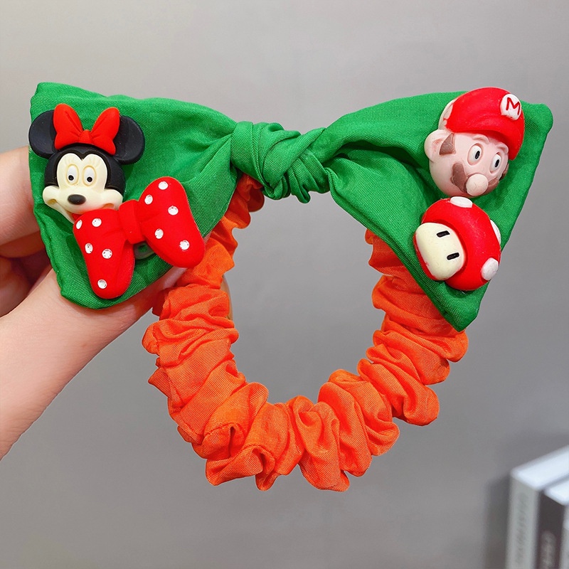 Dây Cột Tóc Cao Su Họa Tiết Hoạt Hình Doraemon Winnie Lotso CMX2 Cho Bé Gái