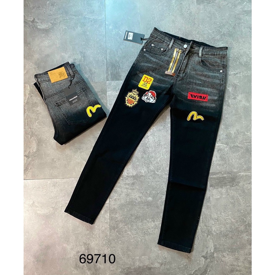 Quần jean nam EVISU thêu logo hình ông địa cao cấp mẫu hot trend chuẩn thời trang