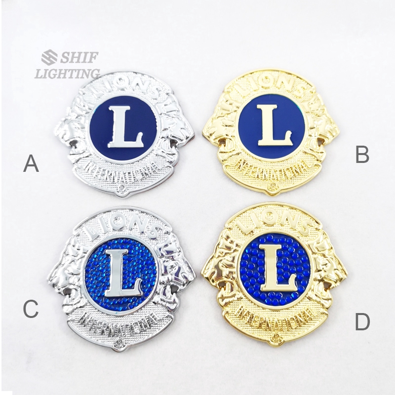 1 x Logo Kim Loại Hình Logo Vua Sư Tử Quốc Tế Trang Trí Xe Hơi