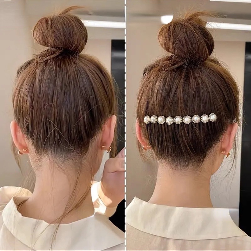 Lược Kẹp Tóc Mái Ngang Lưng Đính Ngọc Trai Nhân Tạo Gọn Gàng Cho Nữ CFH