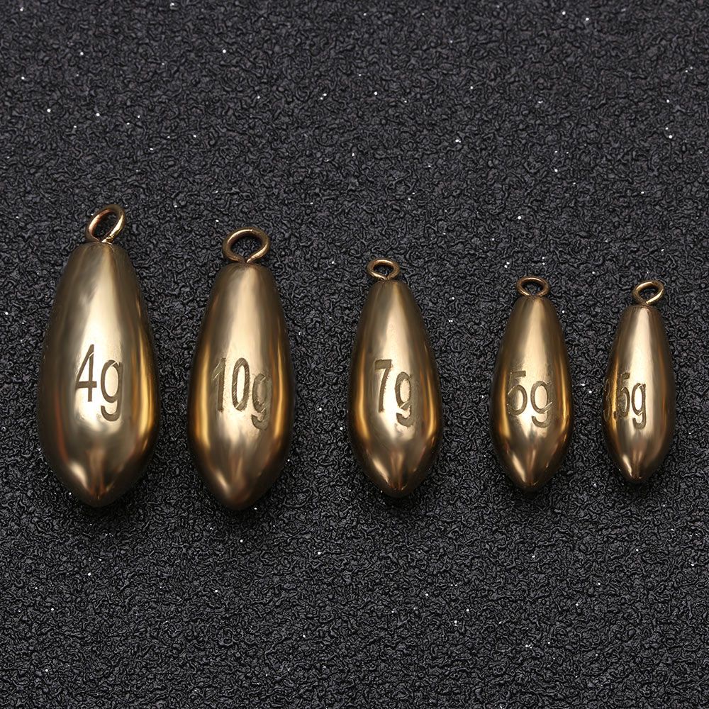 5 Cái chì câu cá hình tròn bằng đồng thau truyền thống chất lượng cao