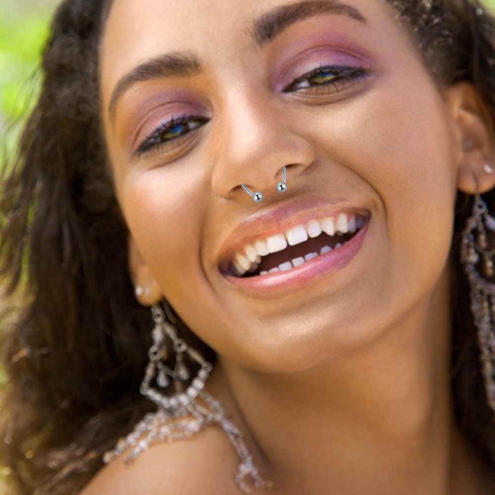 UPSTOP 316L Stainless Steel Faux Septum Rings Non-Piercing Clip On Nose Hoop Rings For Women Girls