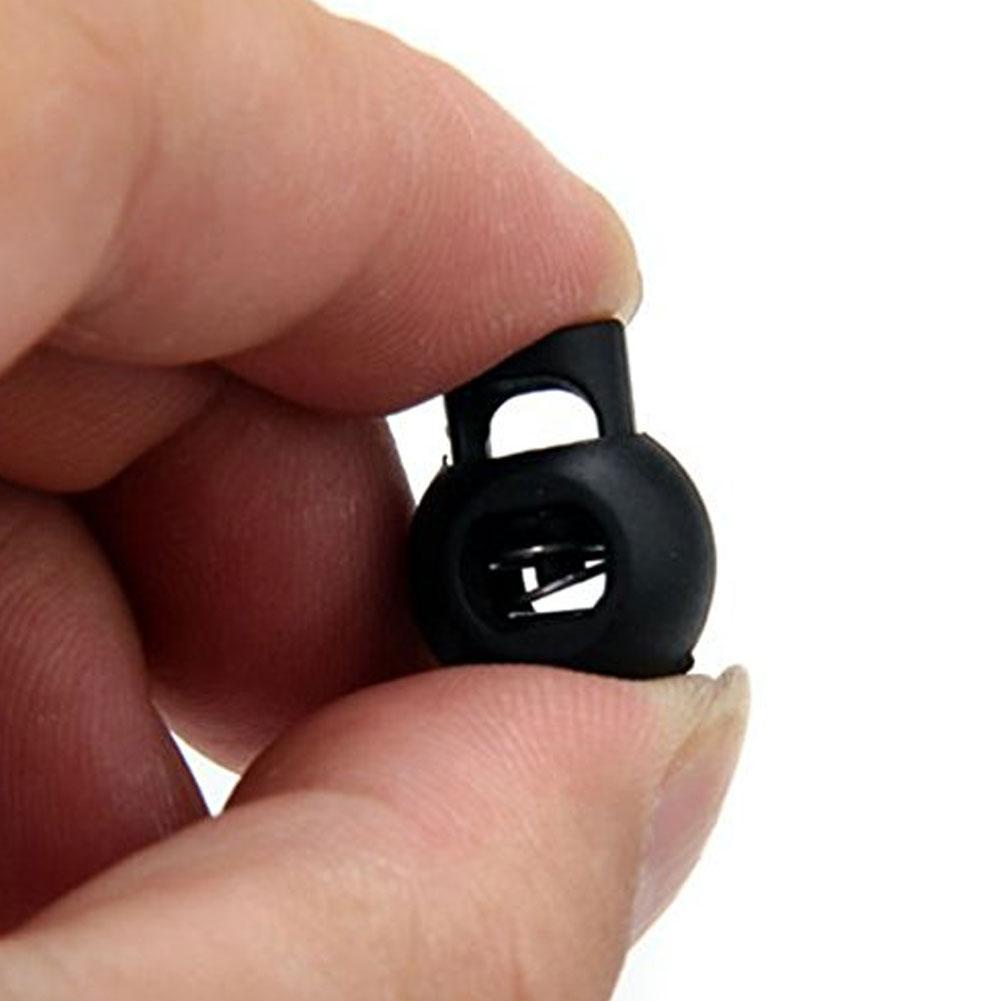 1 Cái Khóa Dây Rút Tròn Nhỏ Màu Đen Bằng Nylon E1V9