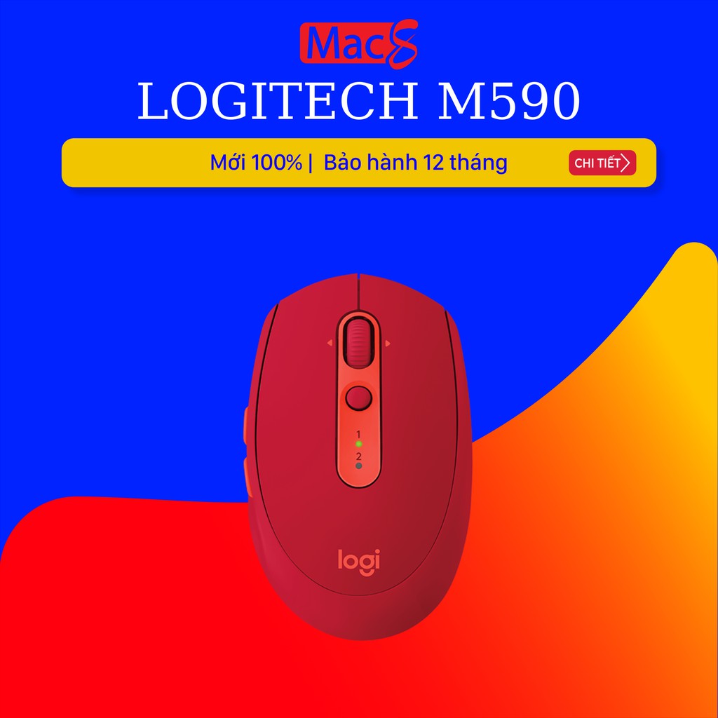 Chuột Logitech M590 Silent không dây Màu Đỏ (RED)