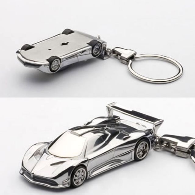 Móc khóa Mô Hình Pagani Zonda Car Keychain 1:87 Autoart ( Crôm )