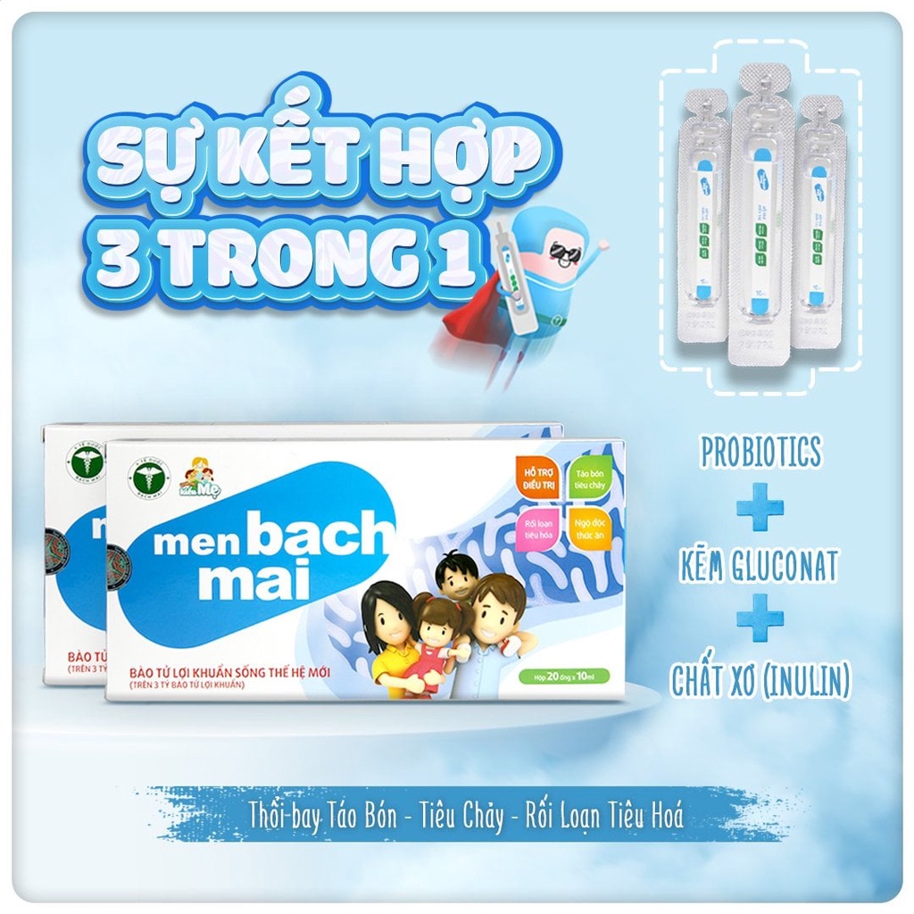 Men Bạch Mai cho bé, men sống Bạch Mai cho trẻ, men tiêu hóa vi sinh bé hết táo bón,rối loạn tiêu hóa Toàn Tâm