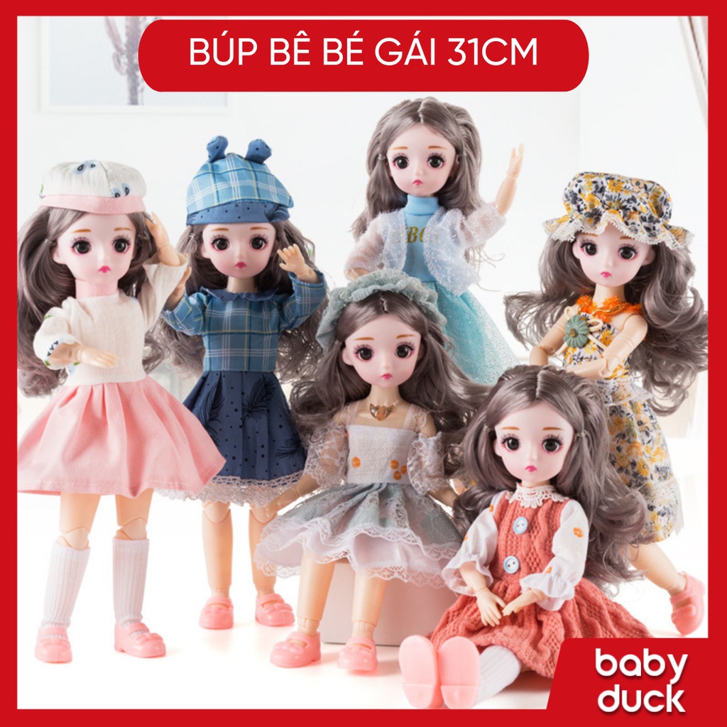 Búp bê cho bé gái dài 31cm cực kì dễ thương, đồ chơi búp bê barbie trẻ em