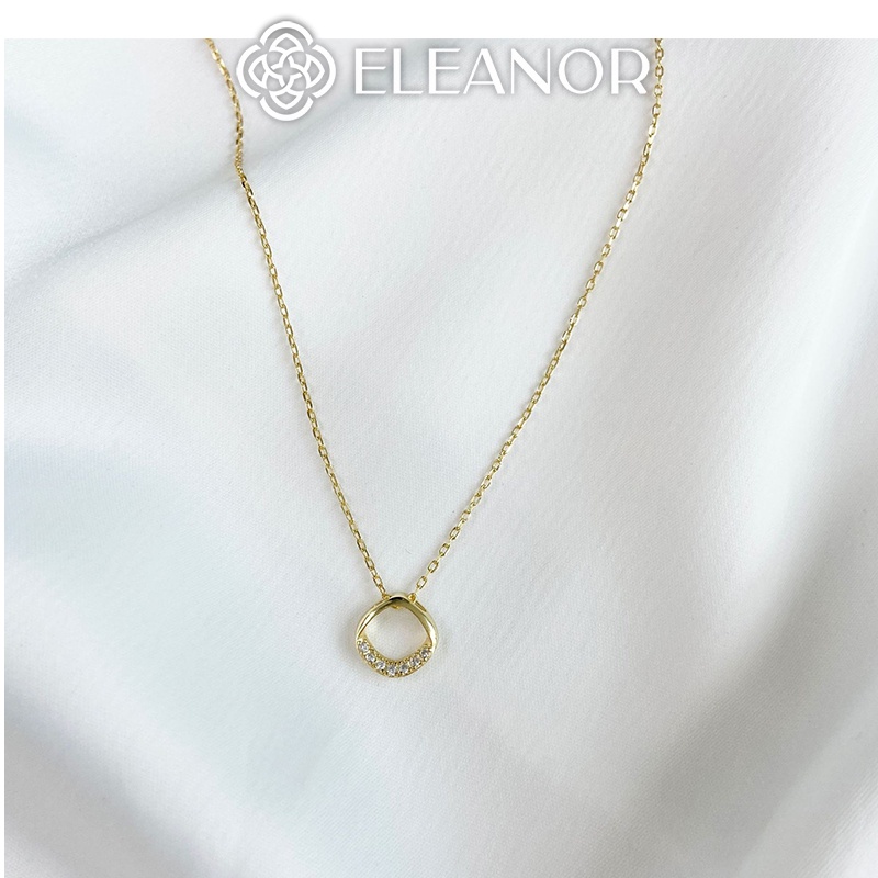 Dây chuyền nữ bạc 925 Eleanor Accessories mặt hình hoa đính đá lấp lánh phụ kiện trang sức 5827