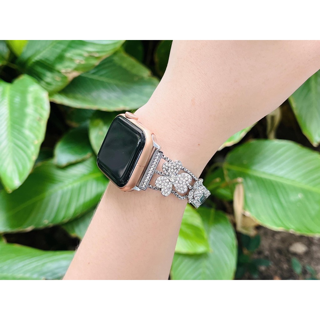 Dây thép đính đá dành cho đồng hồ thông minh watch series 1 2 3 4 5 6 7