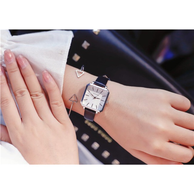 [NEW ARRIVAL] Đồng hồ nữ Ulzzang mặt vuông cá tính - HÀNG CHÍNH HÃNG - dây da mềm ôm tay | BigBuy360 - bigbuy360.vn