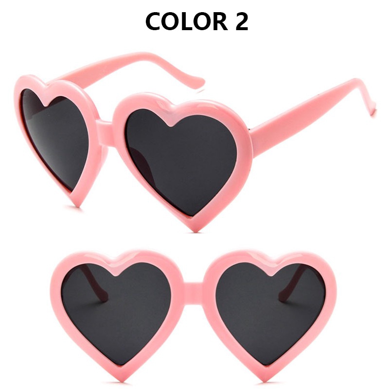 Kính râm kiểu vintage hình trái tim đáng yêu chống tia UV 400