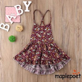 Đầm hoa đan dây lưng cho bé