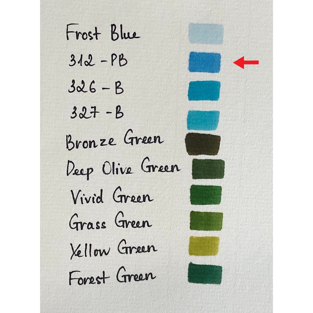 [XÓM VẼ] Bút màu dạ Marker 2 đầu - Tông Xanh dương, xanh lá