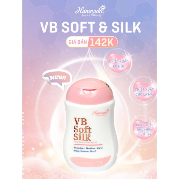 (Chính hãng-Date 2023) DUNG DỊCH VỆ SINH HỒNG HANAYUKI HANA VB SOFT&amp;SILK