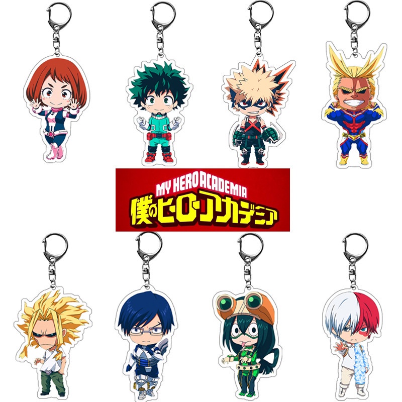 My Hero Academia Midoriya Izuku Bakugou Katsuki Móc chìa khóa Acrylic / phiên bản Q nhiều móc chìa k