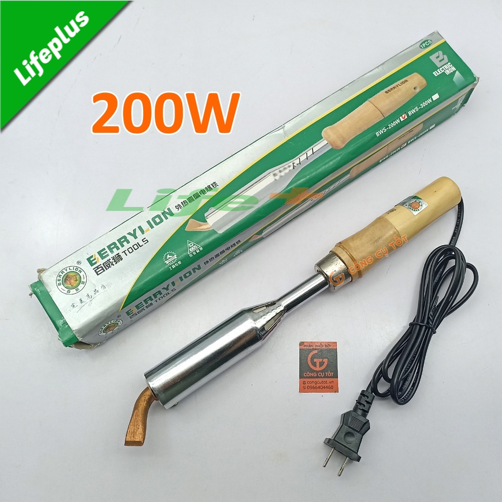 Mỏ hàn dẹp cán gỗ Berrylion 200W