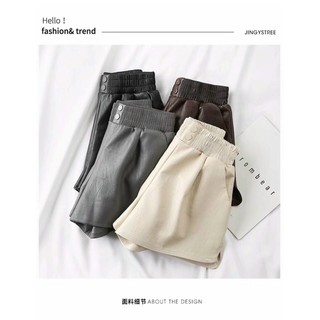Quần Short Da 2 Cúc Mã 677 (cạp chun co giãn)