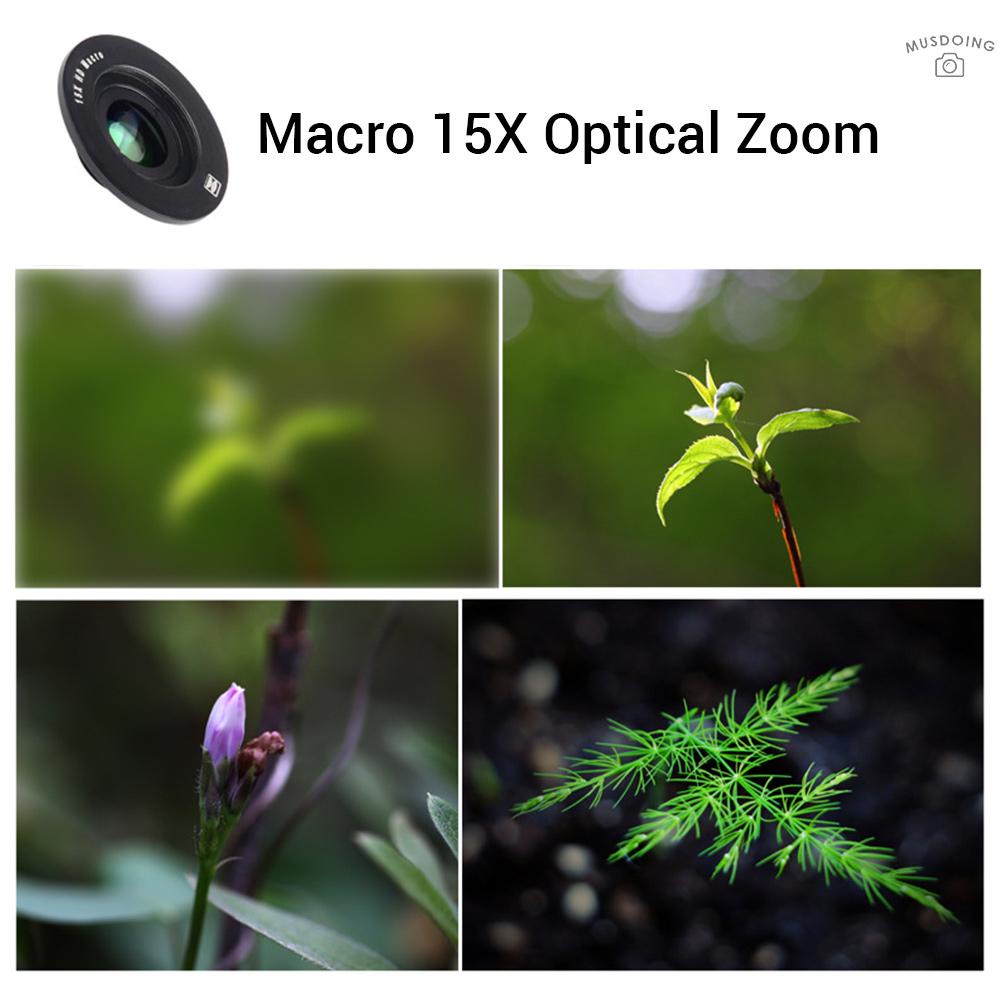 ღ  5K Ultra HD Smartphone Camera Lens 18mm 128° Wide-angle 15X Macro Phone Lens Distortionless with Universal Clip Compatible with iPhone Samsung Huawei Smartphones