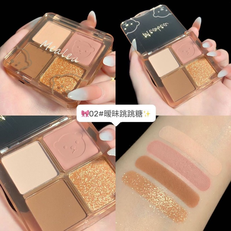 [Hàng mới về] Bảng Phấn Mắt Bốn Màu Ánh Ngọc Trai/Nhung Mịn Trang Điểm Phong Cách Dễ Thương | BigBuy360 - bigbuy360.vn