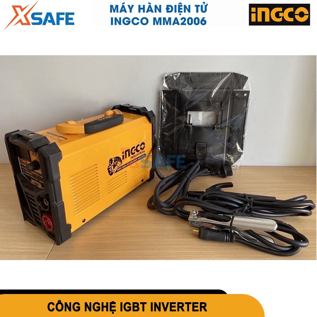 Máy hàn điện tử Inverter INGCO ING-MMA2006  IGBT, công suất 6.3kVA, điện áp 220 - 240V/50Hz - 60Hz [CHÍNH HÃNG][XSAFE]