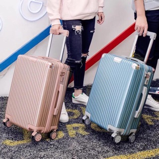 Vali nhựa khóa kéo, bo góc sang trọng, thời trang (size 24)