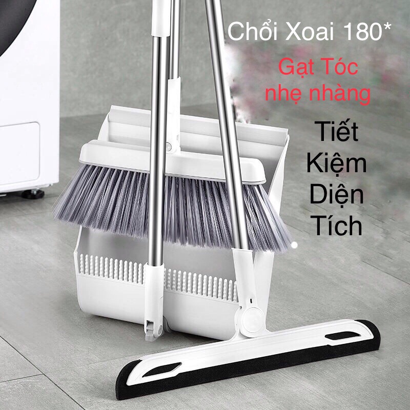 Bộ Chổi và Hót rách Đa Năng Đầu Chỗi Xoai 360* Quét Nhà Không Góc Chết