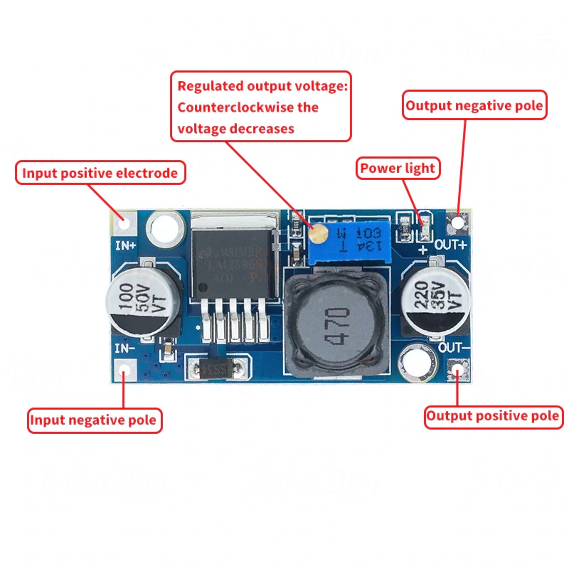 Mạch Hạ áp LM2596, DC-DC Buck điện áp điều chỉnh ổn áp nguồn DC 3V3, 5V, 9V, 12V LM2596S ADJ biến trở điều chỉnh điện áp