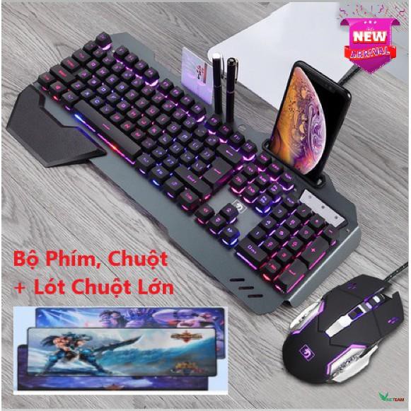 Combo Game Thủ - Bộ Phím, Chuột K618 Và Lót Chuột Siêu Lớn Cao Cấp Bàn Phím 10 Chế Độ Led Khác Nhau