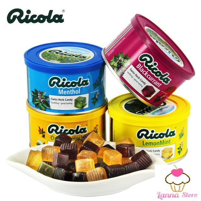 (2 loại) Kẹo thảo mộc Ricola hộp thiếc 100gr - Thụy Sĩ