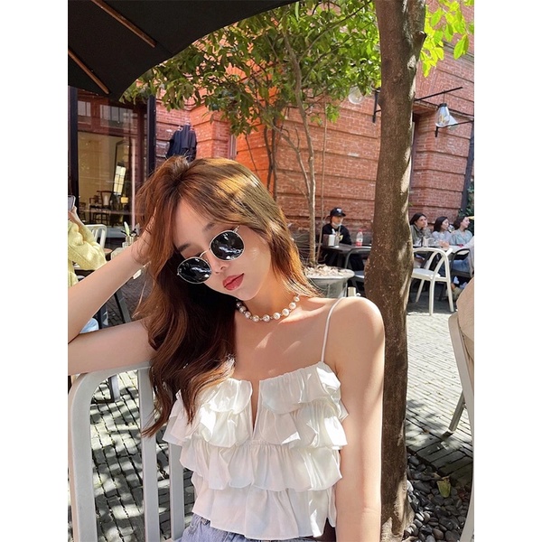Áo dây bánh bèo phong cách ulzzang Hàn Quốc Quảng Châu giá rẻ