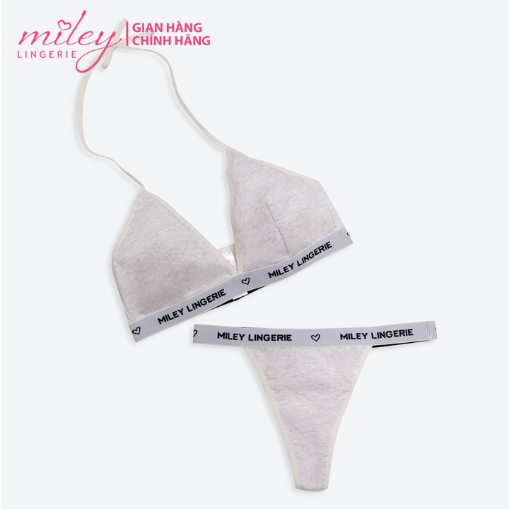 Áo Ngực Thể Thao Nữ Không Gọng Cổ Chữ V Melange Active Miley Lingerie Màu Trắng Kem BRM14012