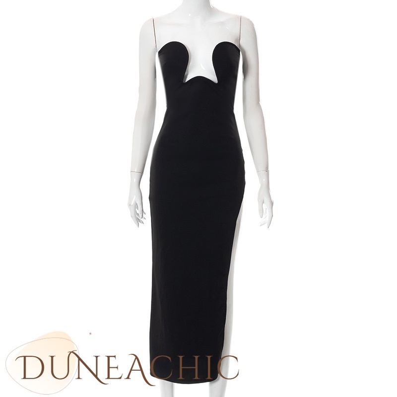 DUNEA Đầm Dự Tiệc Trễ Vai Thiết Kế Xẻ Tà Quyến Rũ Cho Nữ