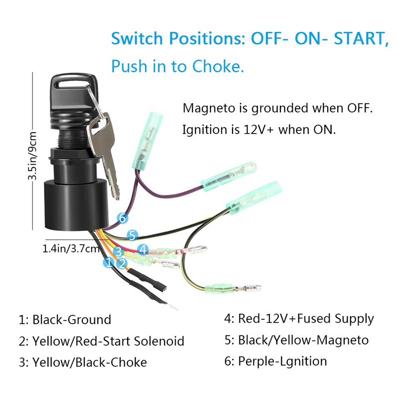 Công Tắc Chìa Khóa Động Cơ 3 Vị Trí 87-17009a5 Cho Mercury Outboard