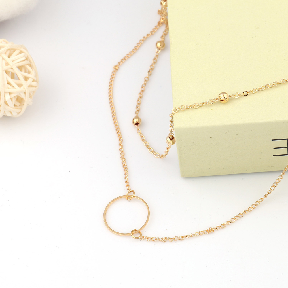 Dây chuyền hợp kim mặt vòng tròn thời trang dành cho nữ