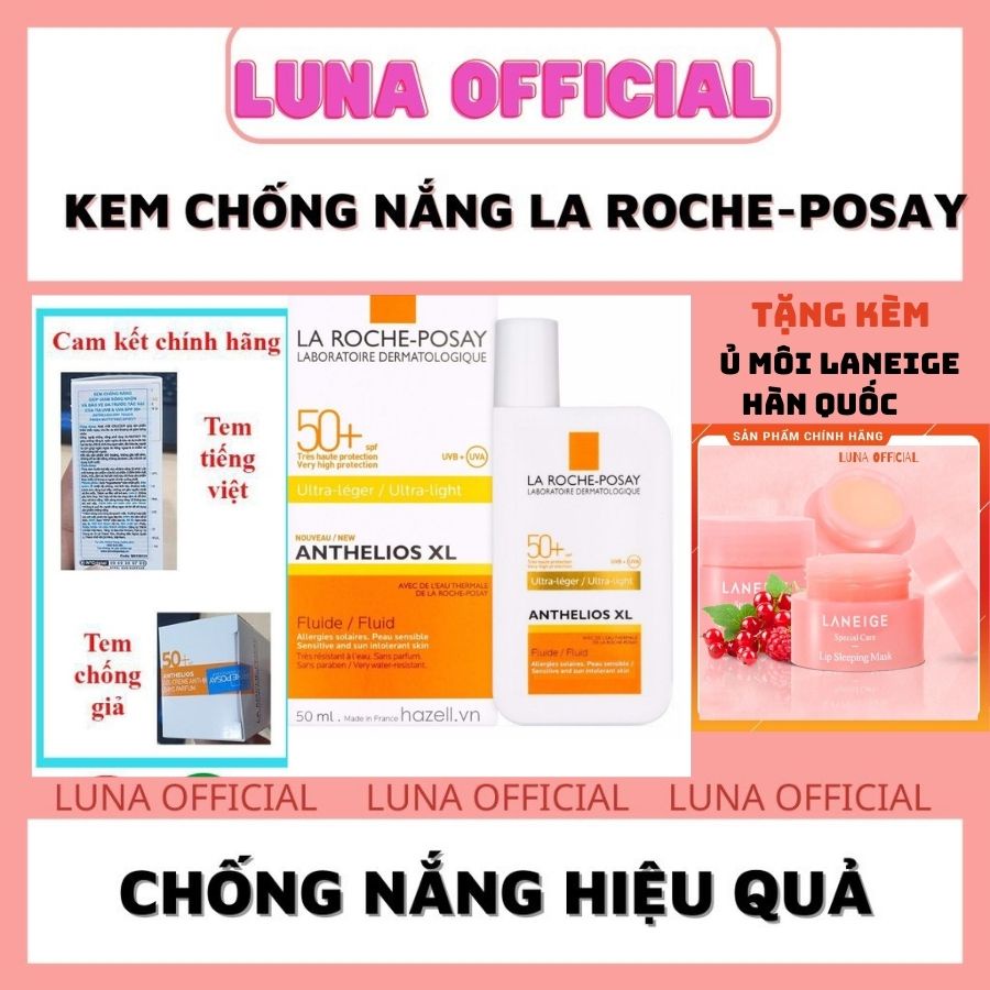 Kem Chống Nắng La Roche Posay Anthelios Shaka Fluid  Anti Shine Gel Cream 50ml dạng sữa lỏng phù hợp da dầu