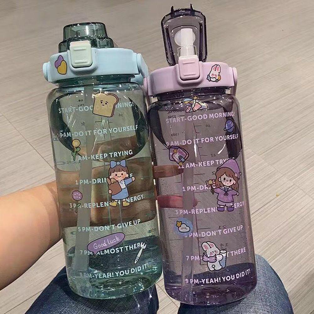 Bình Nước Nhựa Dung Tích Lớn 2000ML Có Tay Cầm Chống Rò Rỉ Tiện Dụng
