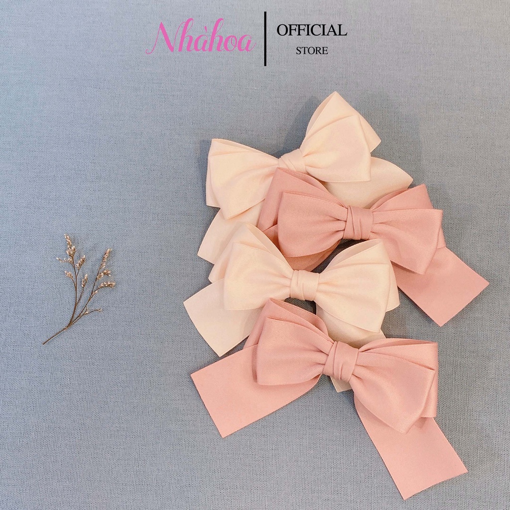 Kẹp Tóc Kẹp Mái Nơ JISOO BLACKPINK Chất Lụa Mờ Màu Đen - Chính Hãng NHÀ HOA