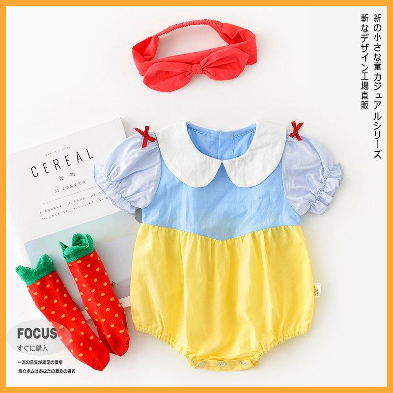 Áo liền quần &amp; băng đô quấn đầu kiểu dáng dễ thương cho trẻ em sơ sinh