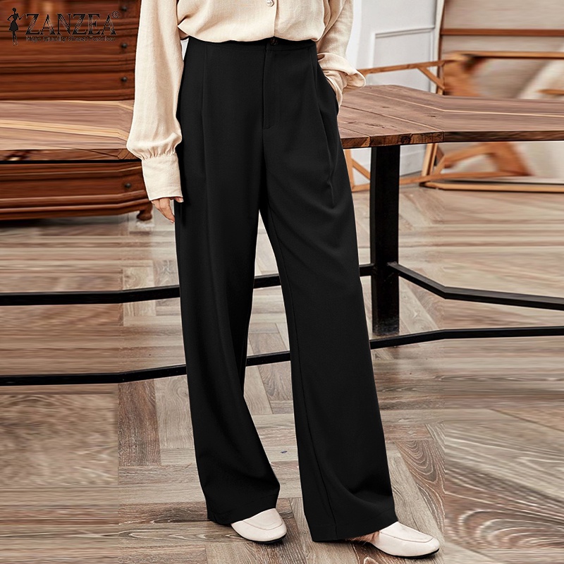 Quần dài ống rộng Zanzea thời trang cá tính cho nữ