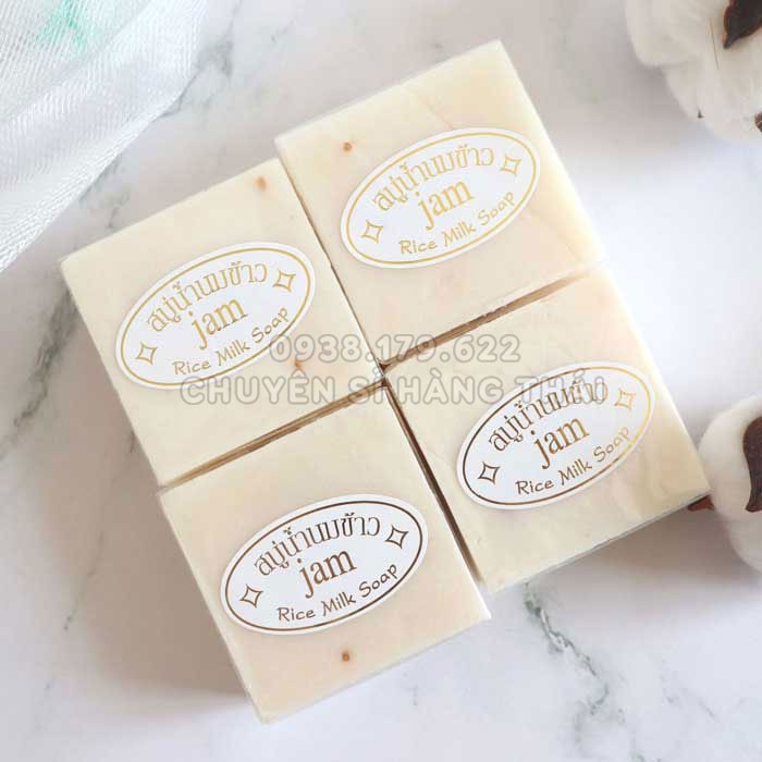 【FREESHIP】Nguyên Lốc 12 Cục Xà Phòng Cám Gạo Thái Lan Jam Rice Milk Soap