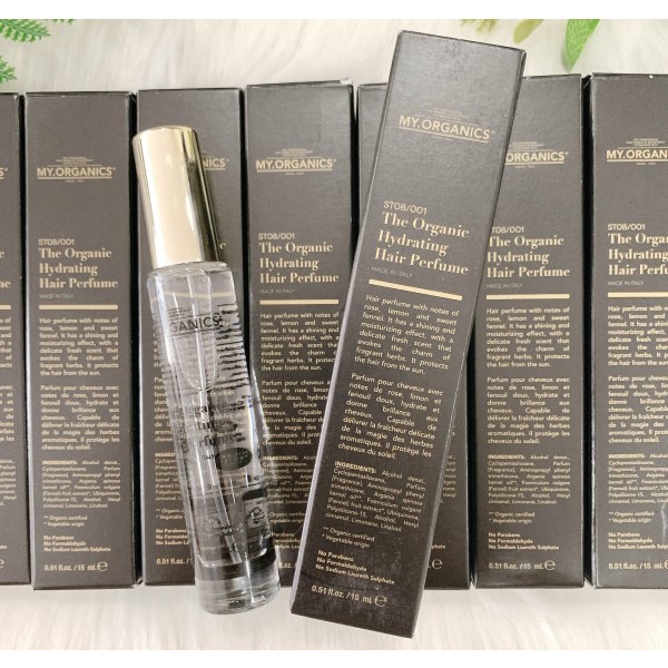 (LƯU LÂU) Nước hoa xịt tóc The Organic Hydrating Hair Perfume - Made in italy dưỡng tóc và bảo vệ tóc khỏi tia UV