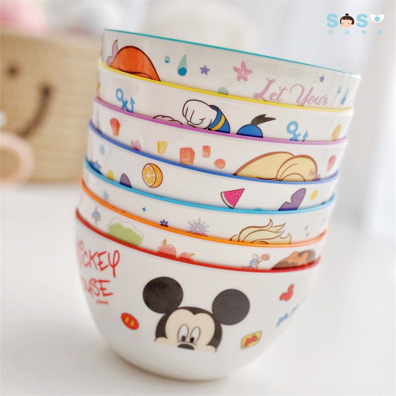Đĩa Melamine Chống Sốc Hình Disney Cho Bé Ăn Sáng