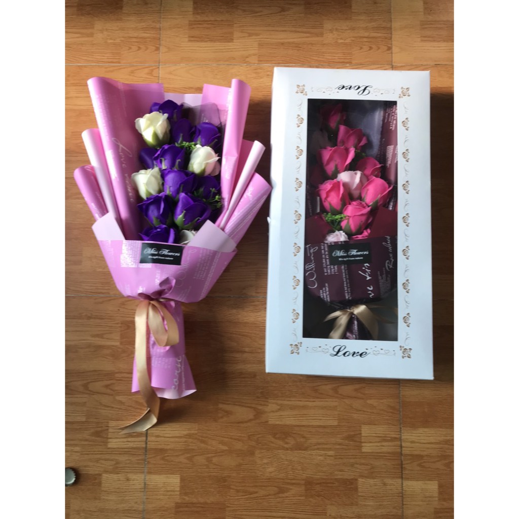 Hoa hồng bó 15 bông sáp - hương thơm vĩnh cửu - hoa sáp màu tươi sáng không giờ tàn .