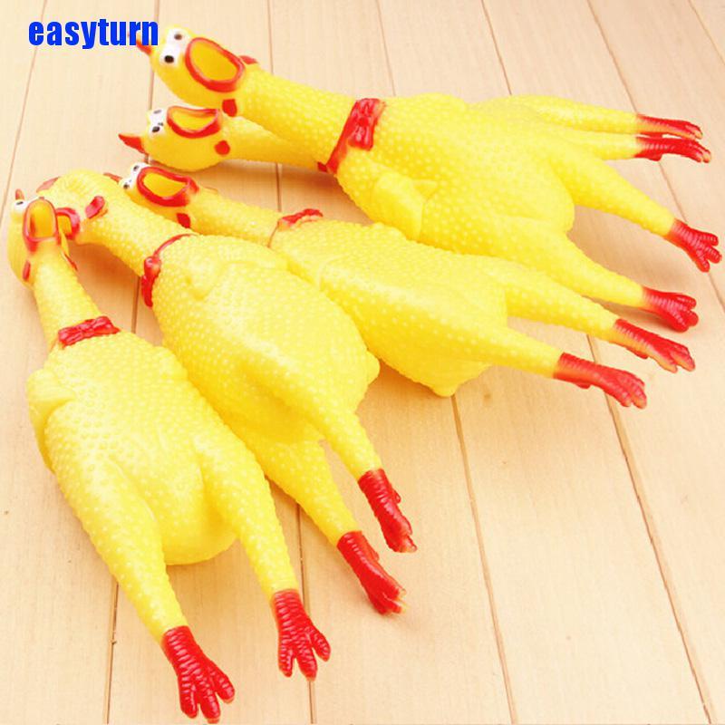 1 Đồ chơi gặm hình con gà phát tiếng kêu màu vàng vui nhộn 17cm