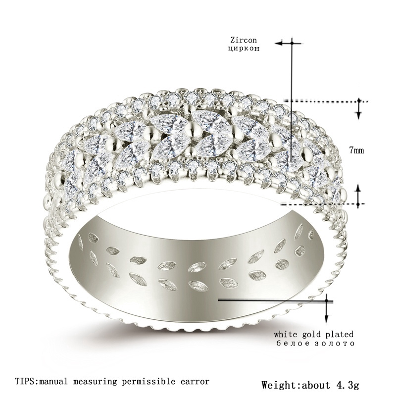 Nhẫn cưới mạ bạc 925 đính kim cương nhân tạo