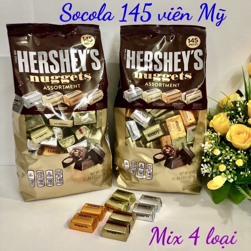 [HSD 08/2022] CHOCOLATE HERSHEY NUGGETS ASSORTMENT 145 Viên 1.47kg