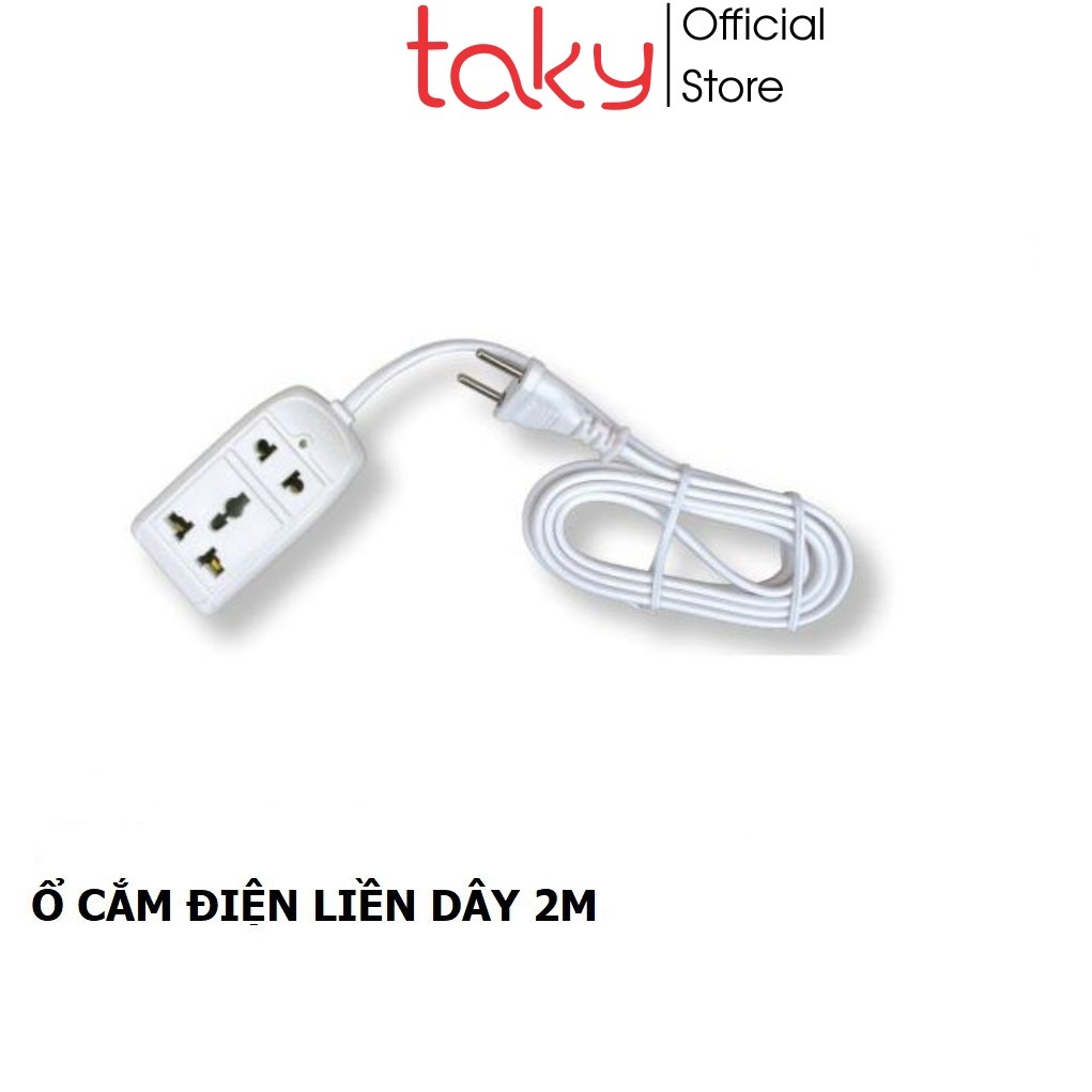 Ổ Cắm Điện - Taky, Liền Dây Nối Dài 2 m, Cắm 2 Lỗ 2 Chạc Và 3 Chạc, An Toàn, Tiện Dụng Trong Gia Đình, 8608